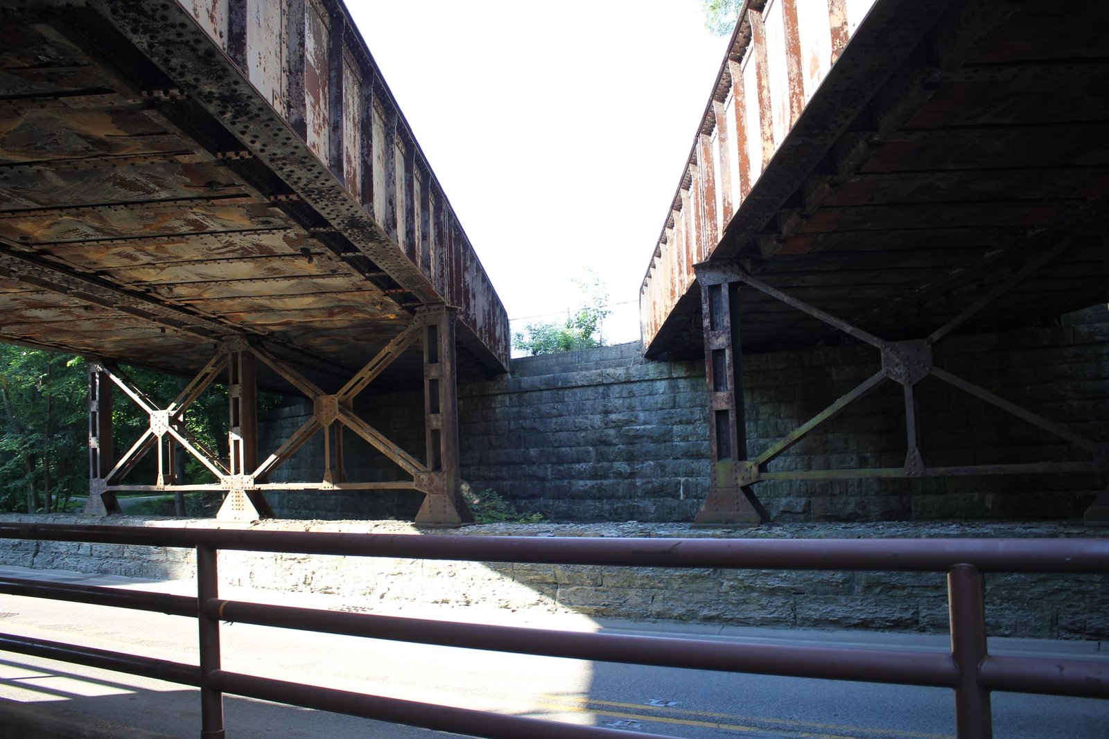 Looking south between spans